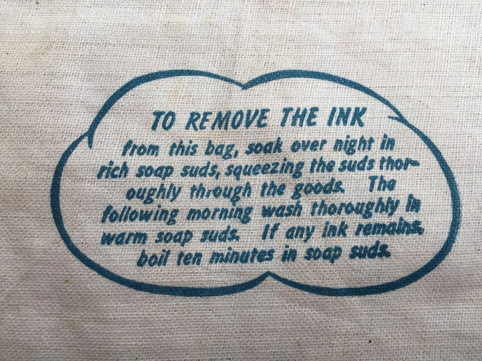 If the ink didn't come out you just needed to boil the fabric 10 times!