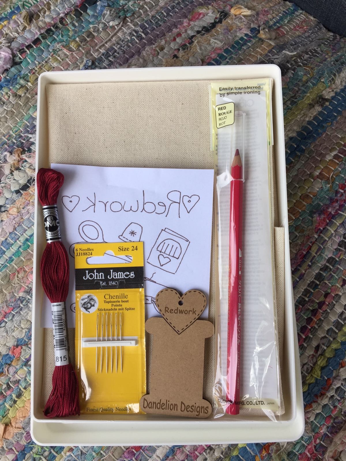 All the goodies you will find in the exclusive members Redwork Box sent to your address, so you may give it in person, when you purchase the Redwork Club Gift Edition for £29.99