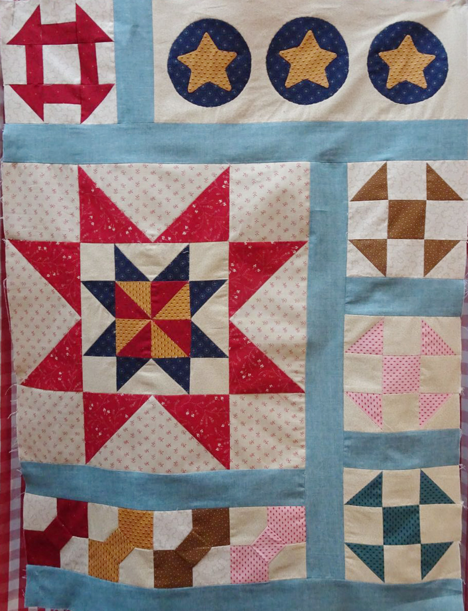 A section of the Harriet Tubman Quilt made up on the new colour way.