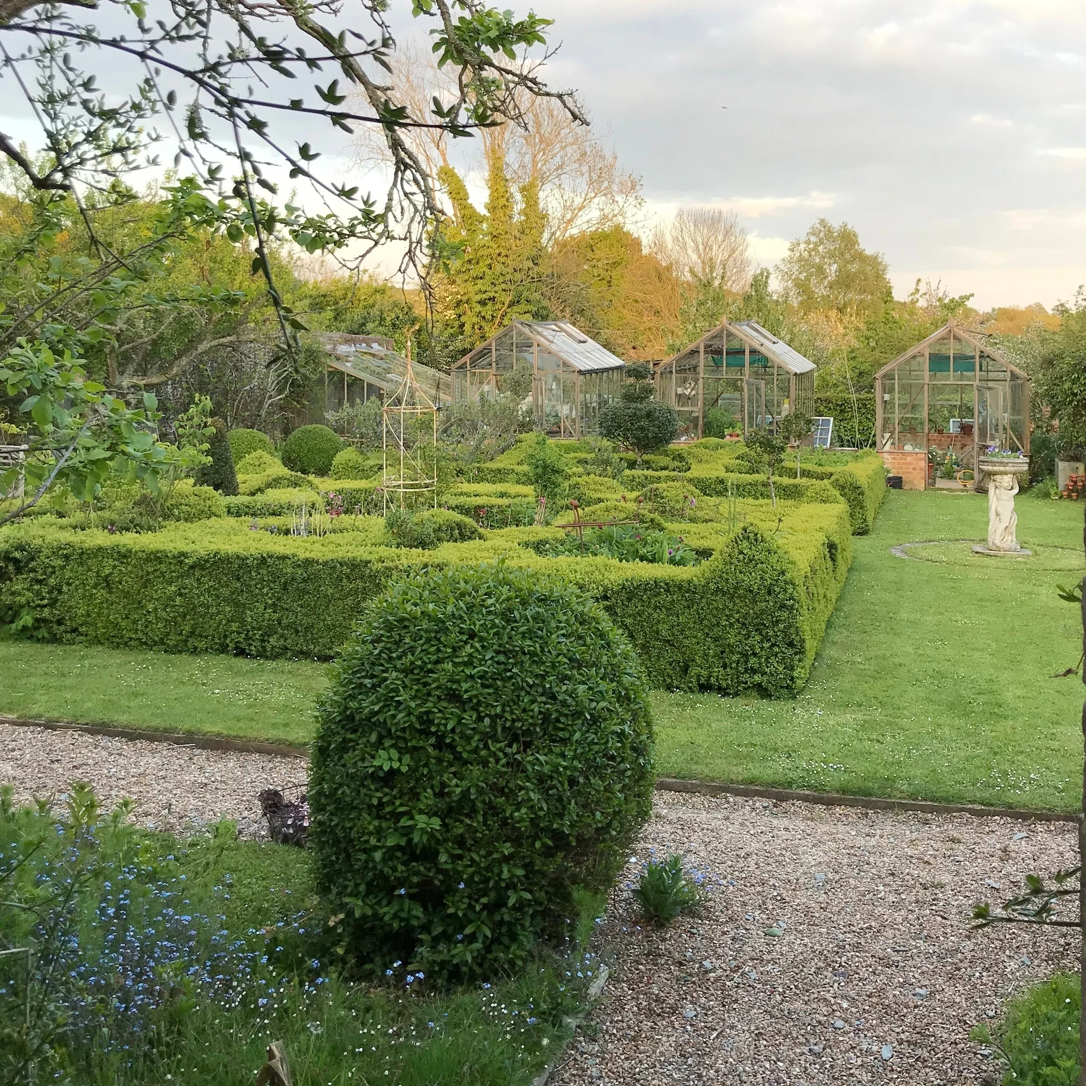 Above, Gloria’s Glorious Garden and below her equally glorious vicarage.