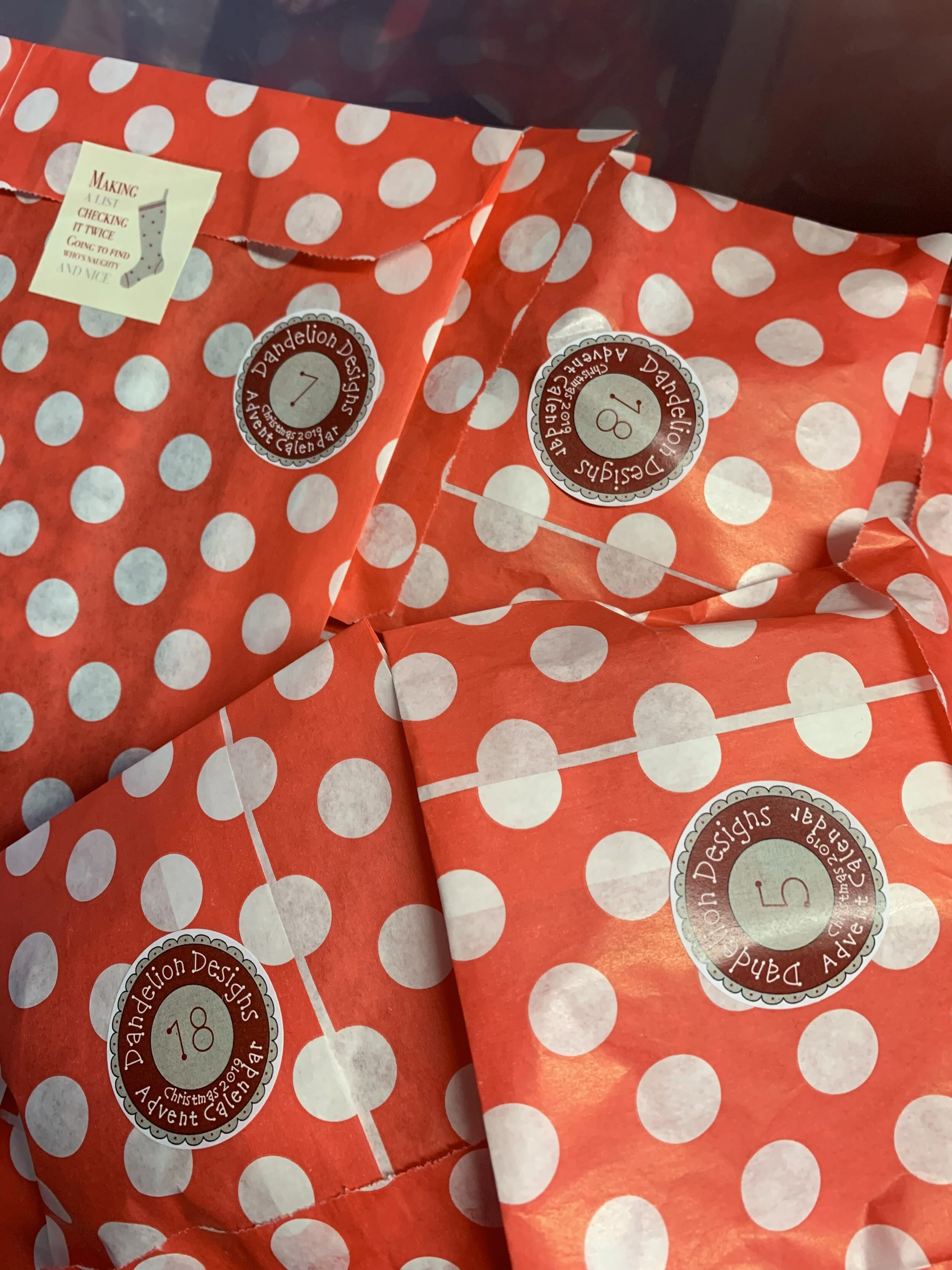 Only we know what is in these packages! All the Gifts are hand wrapped and are numbered so you know which day in December you will open each surprise package. Remember - NO CHEATING!