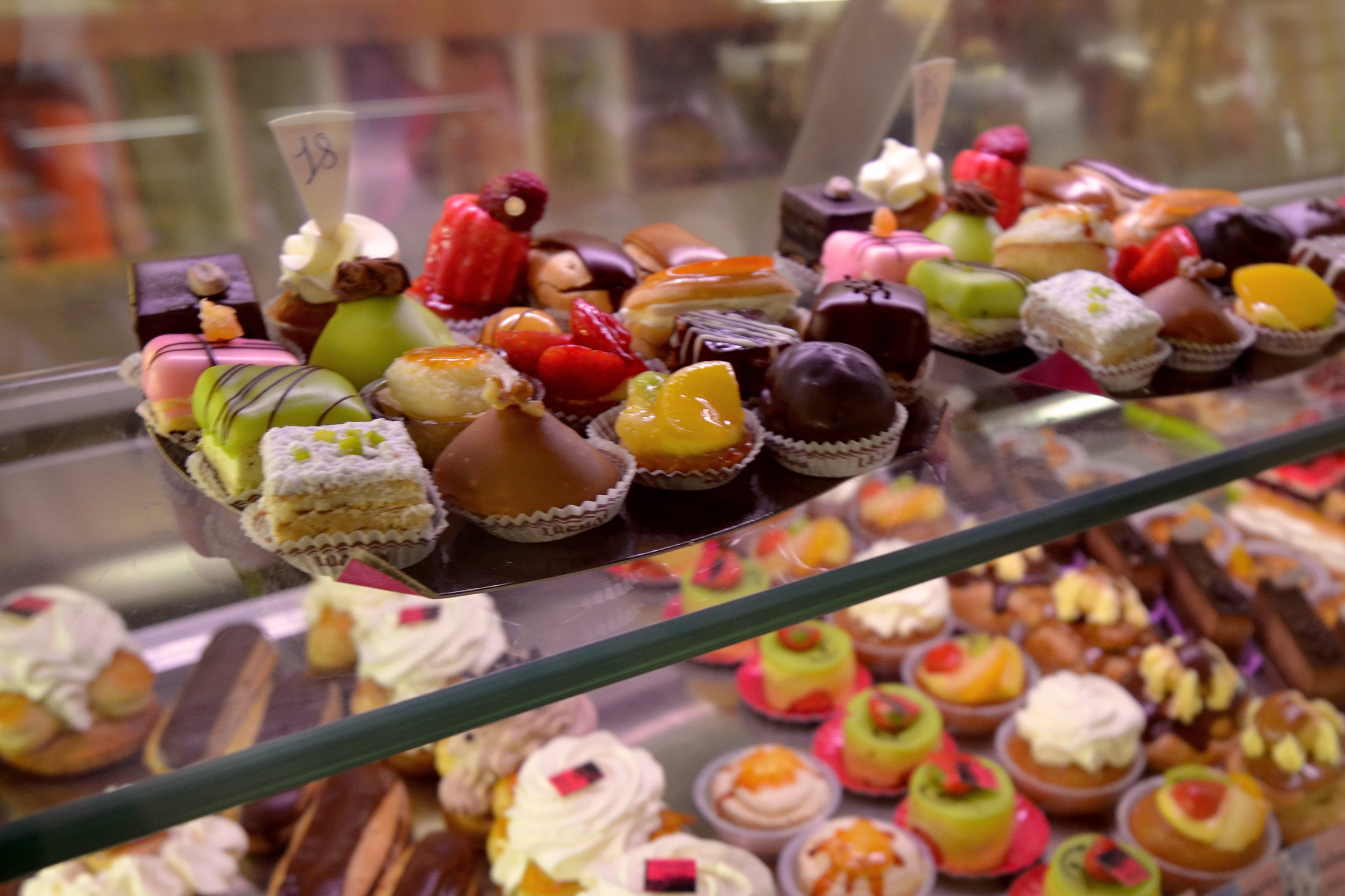 treat yourself to the abundance of cakes, pastries and sweets