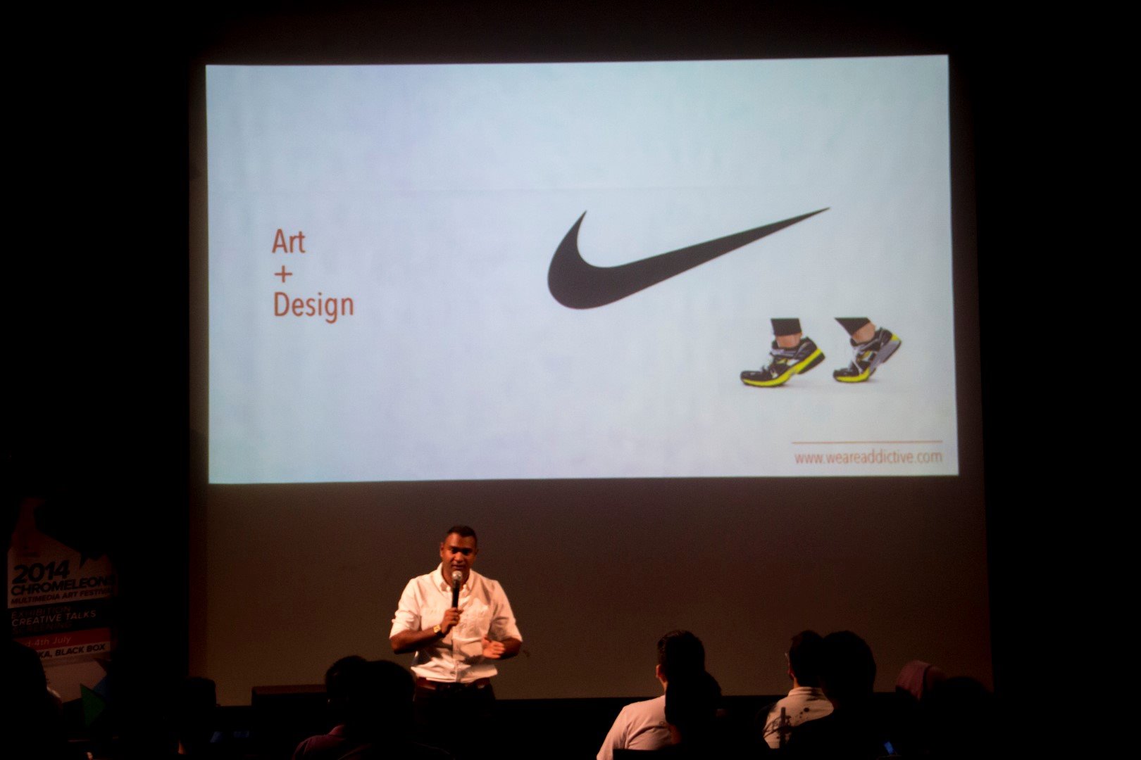 Our first speaker, Gurunathan, who gave a talk about creativity in advertising