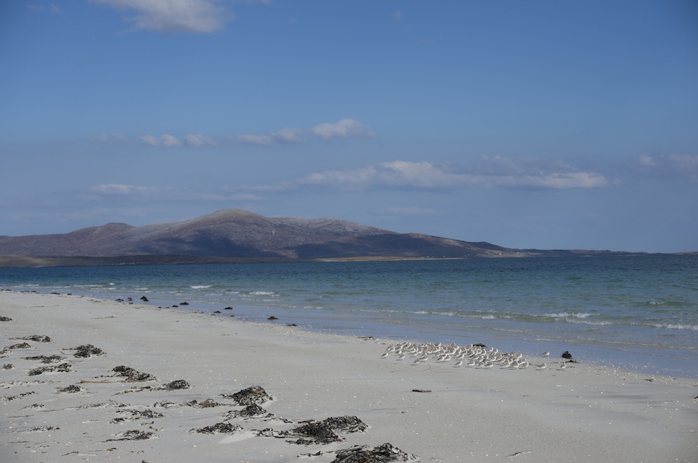 Baile beach just 2 min stroll from Lamraig cottage and overlooking the Sound of Harris.