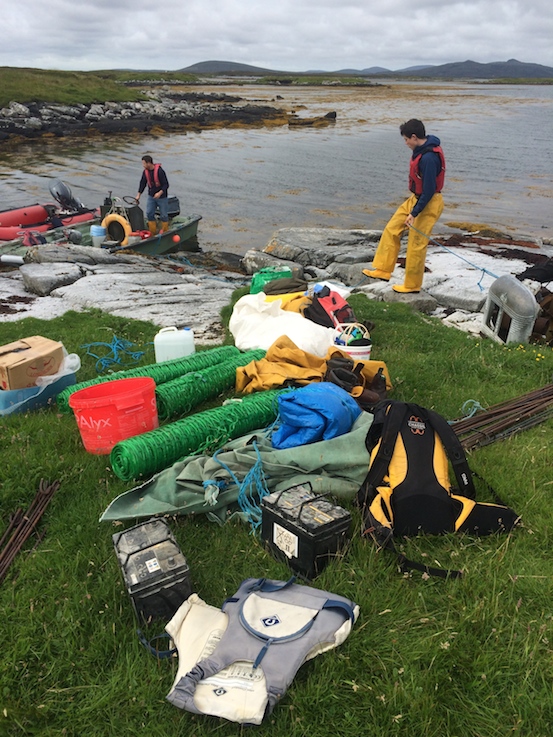 The kit for the day goes ashore.