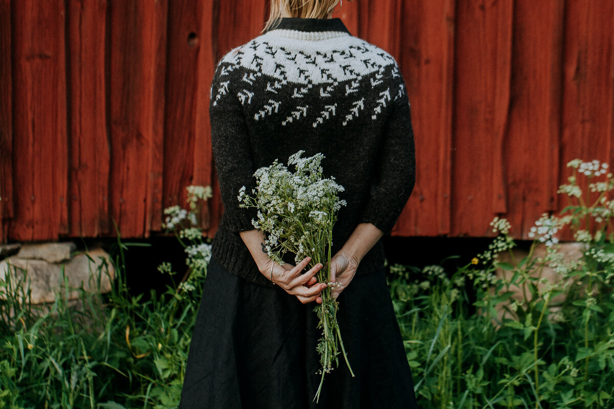Salix Alba sweater designed by Lotta in Birlinn Yarn.