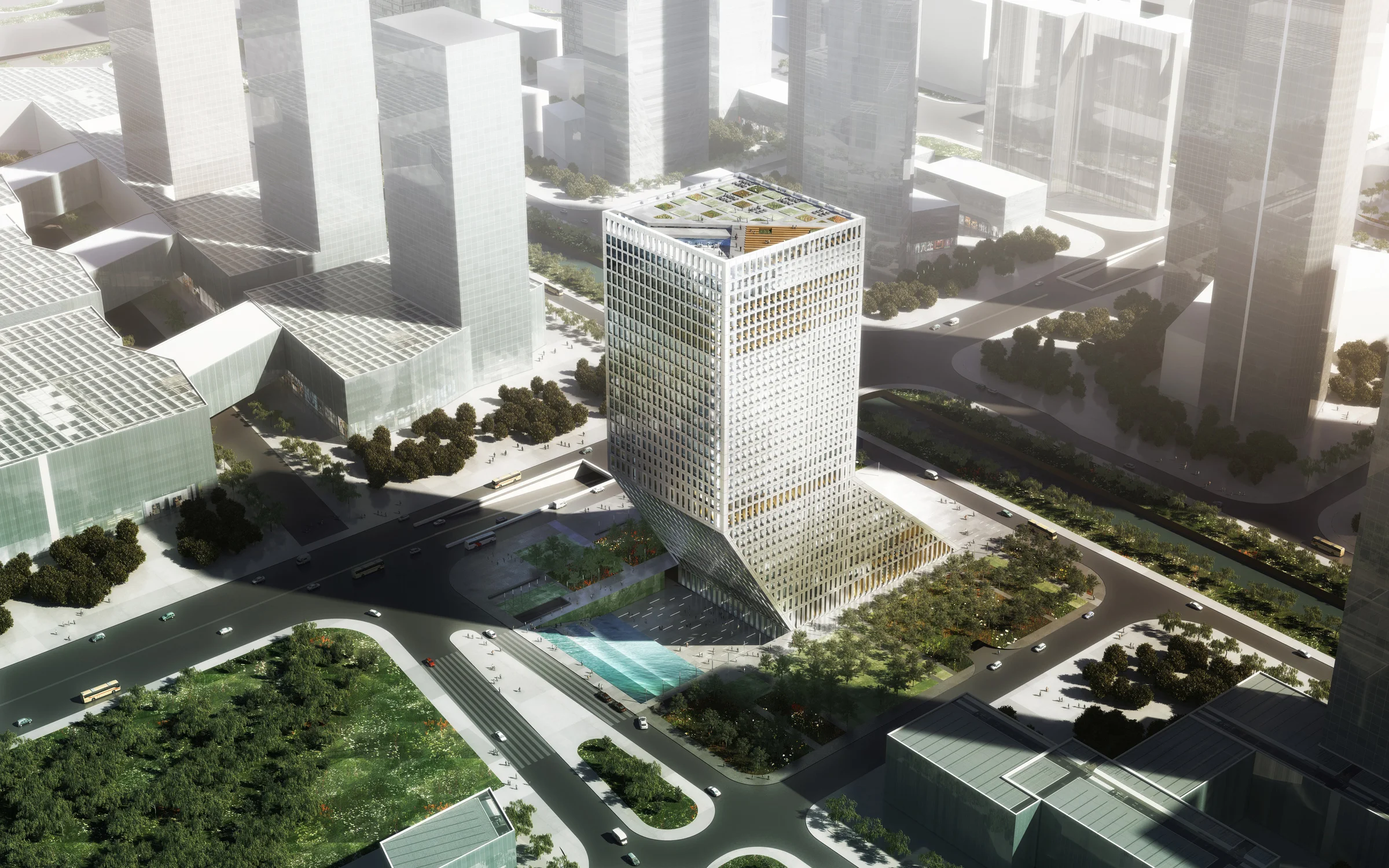    GUANGDONG BAOSTEEL BUILDING, GUANGZHOU, CHINA    Architecture: Grade A Office, Conference Center, Canteen, Business Club&nbsp;  GFA 84,000 m2  Project Architect at OMA  © OMA 