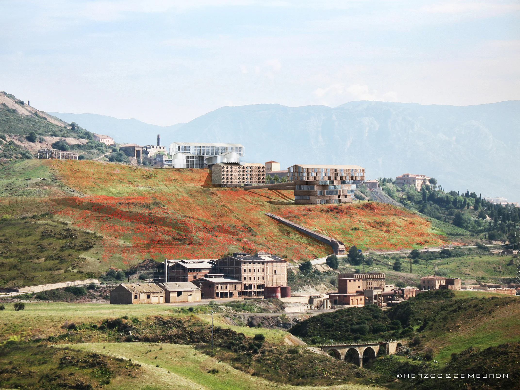    MONTEPONI GEOTOURISM REDEVELOPMENT, IGLESIAS, SARDINIA,ITALY    Masterplan &amp; Architecture:&nbsp;Tourist Facilities, University Research Facilities, Hotels, Condominiums  Site 2.7 Hectares,&nbsp;GFA 71,000m2  Junior Architect at Herzog &amp; de