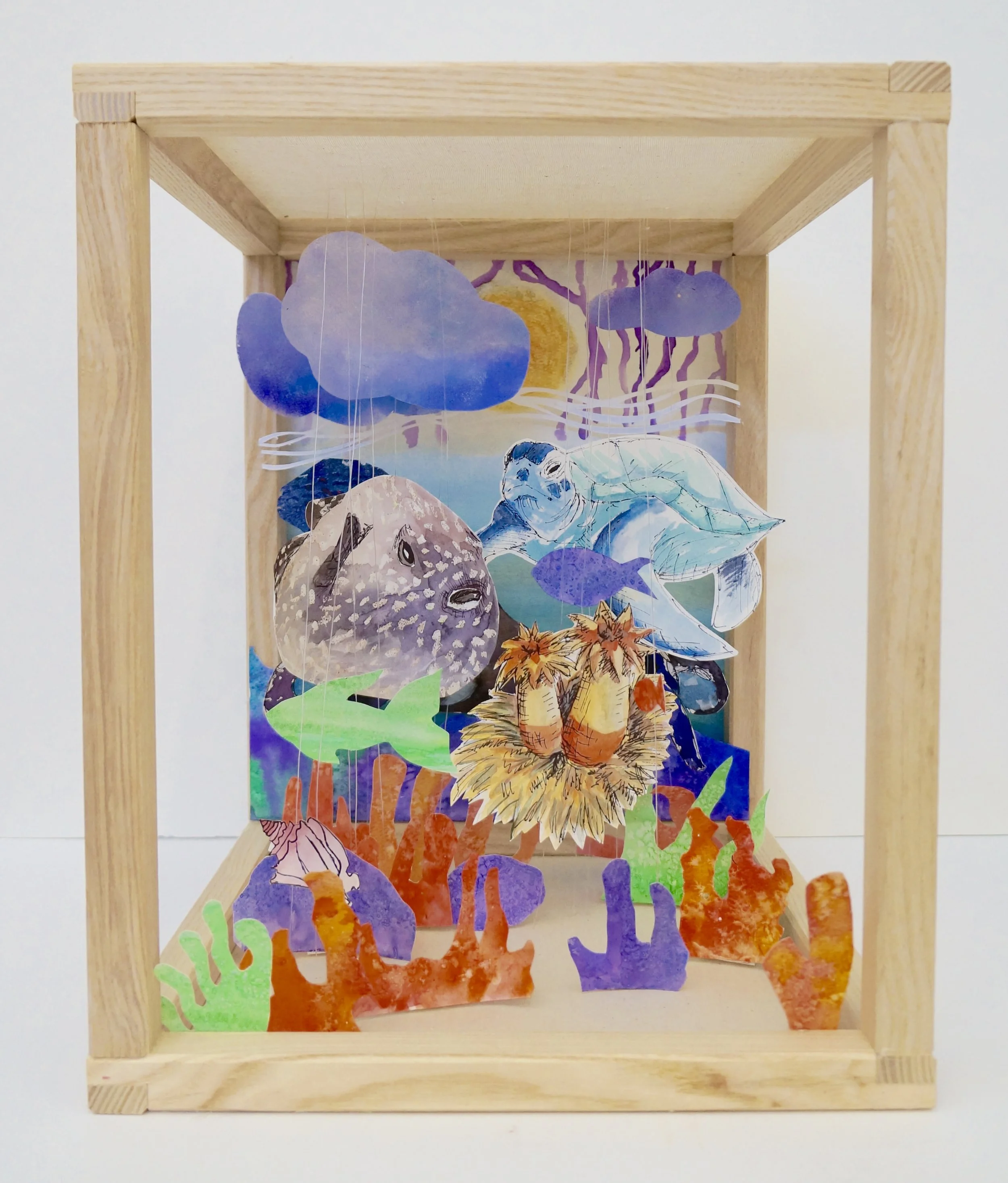 Under the Sea Diorama (Grade 10) , Garth Webb Secondary School - Artist Visit at Queen Elizabeth Park Community and Cultural Center . 2016