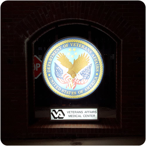 Sign in front of the VA Medical Center in Cheyenne, Wyoming