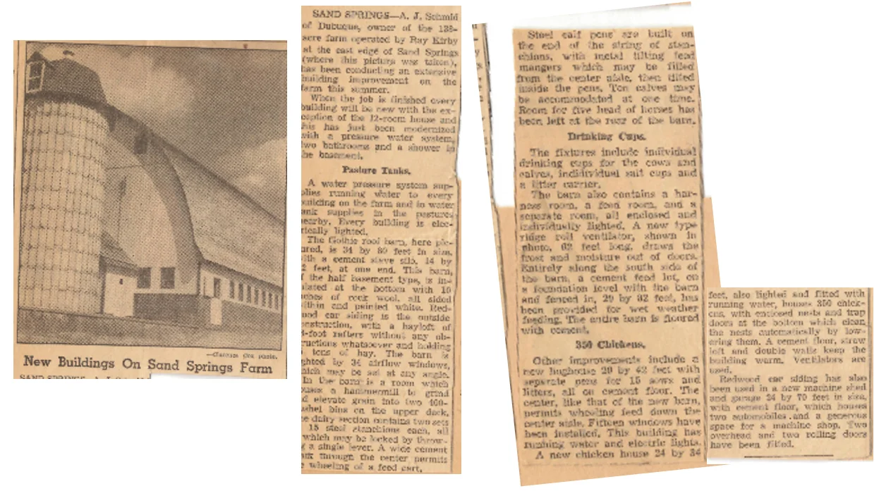 Dubuque Telegraph Herald Newspaper article, circa 1930s.