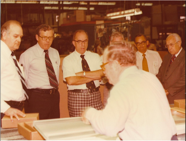 In the late 1960’s Jim, his brother Bill, and Don Schlader are captured in a photograph at a lighting demonstration.