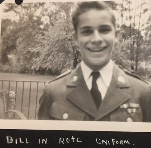 Little brother Bill in his ROTC uniform while Tom is home on leave: