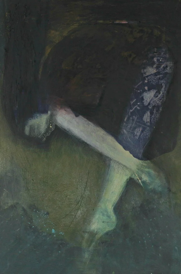 "Diver #1", 24" x 36", mixed media on canvas. Print available in shop.
