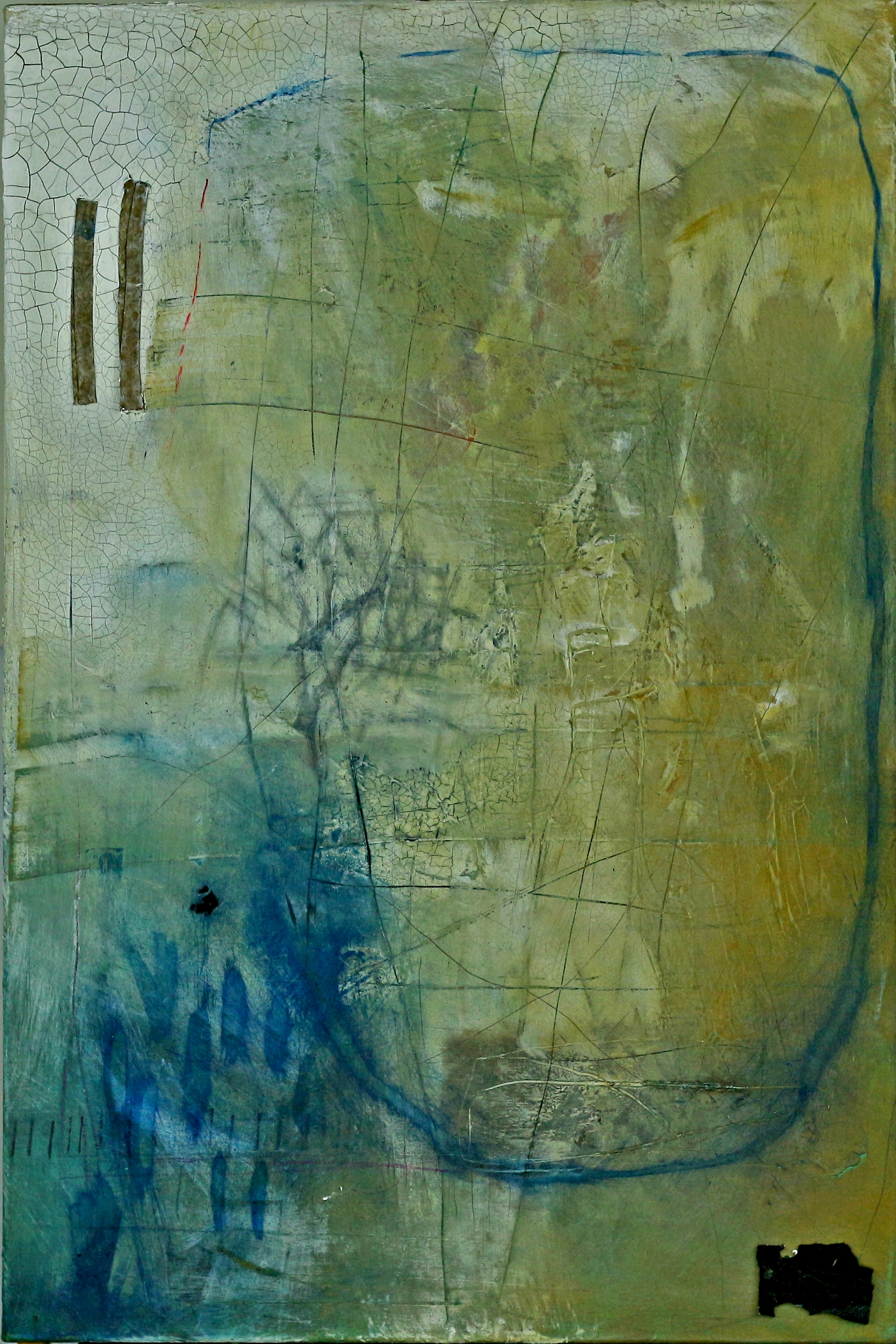 "Blue Cavern", 24" x 48", mixed media on canvas.