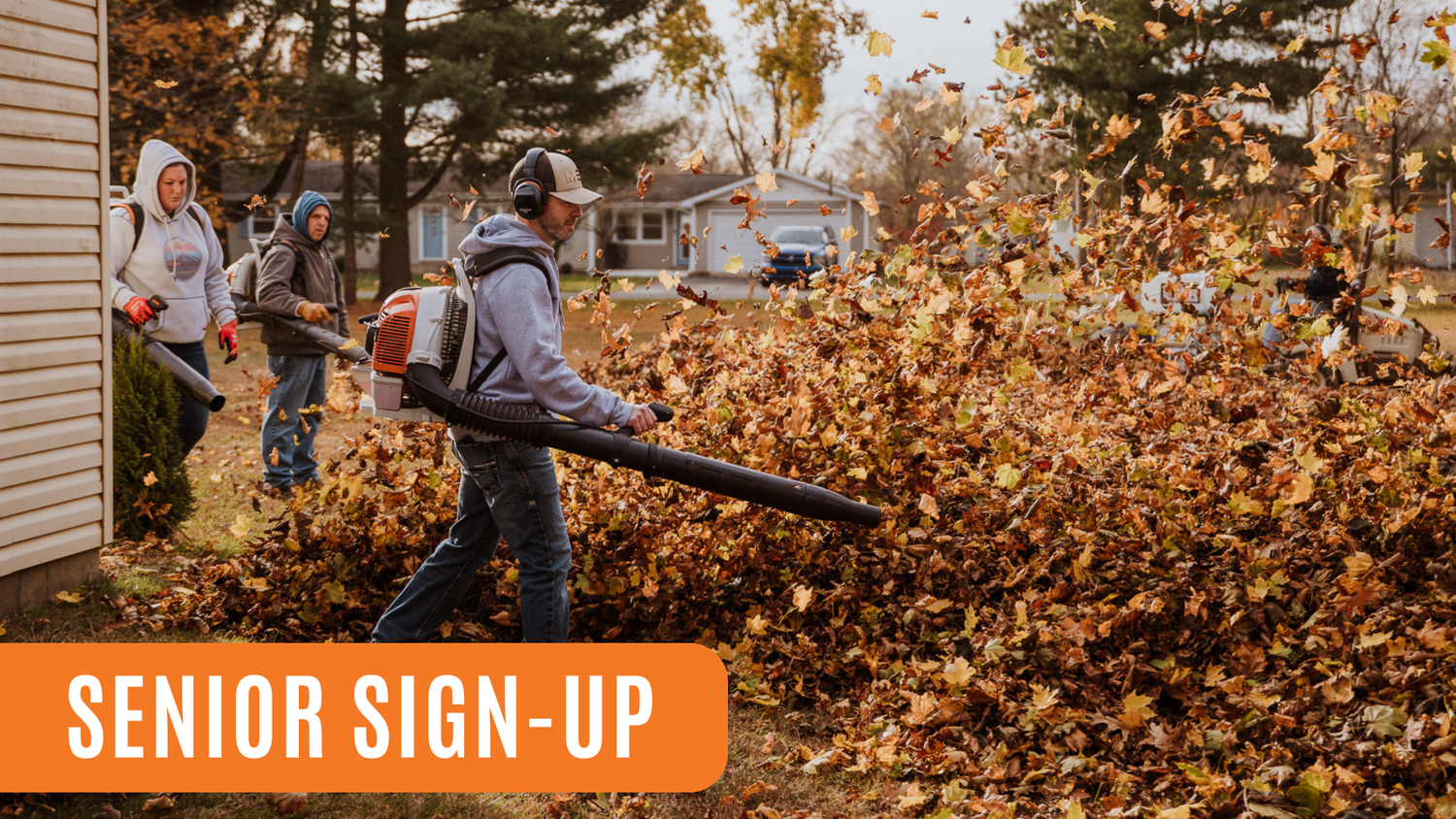 Senior sign up for Rake A Difference