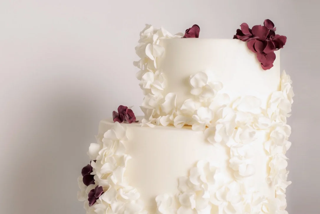 Fallen Blossoms wedding cake
