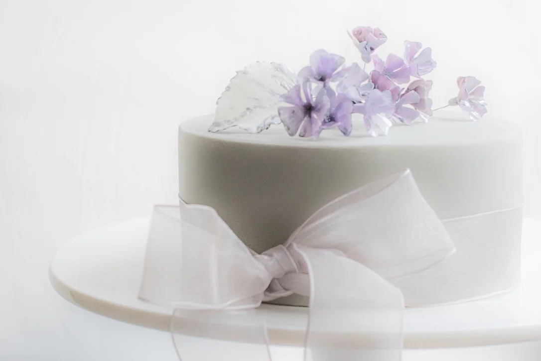 Dove grey, lilac and pewter wedding cake