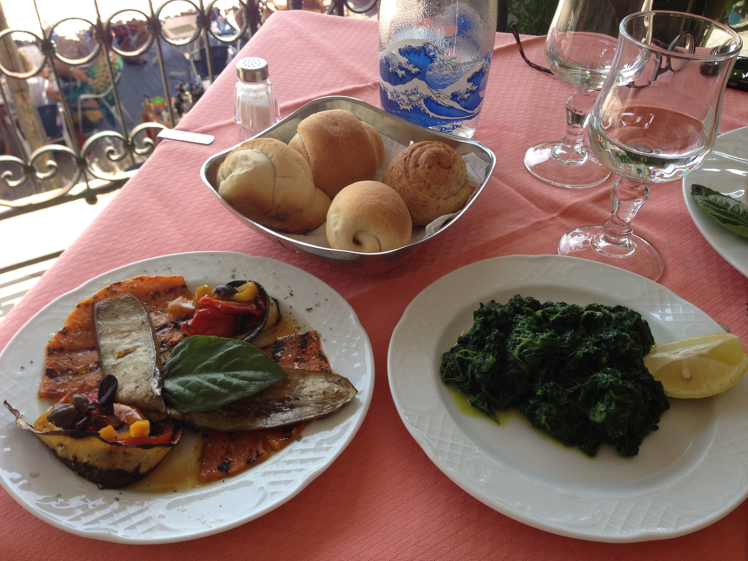 Vegan food at Pupetto Cafe, Positano, Italy
