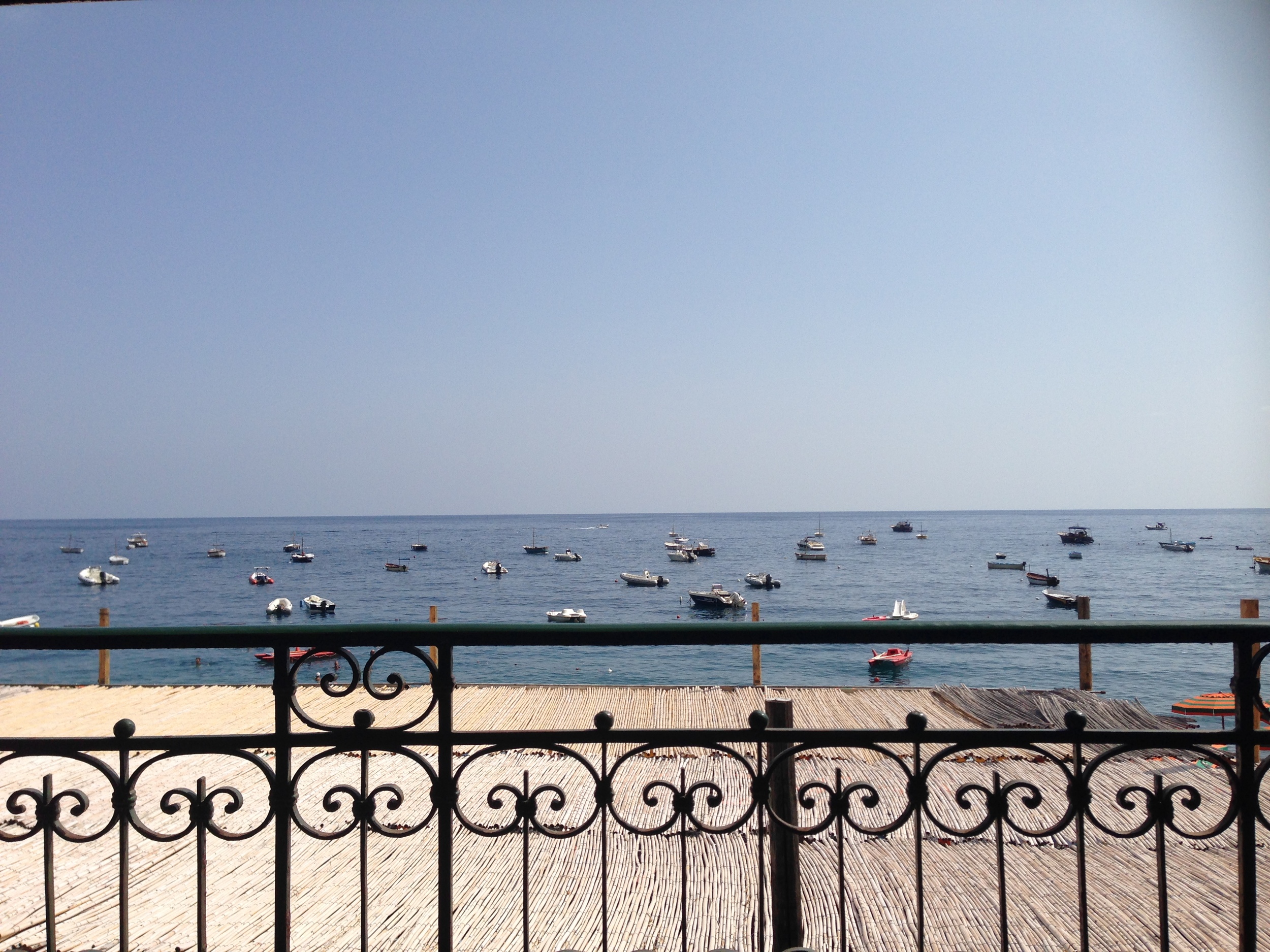 View from Pupetto Cafe restaurant with vegan food, Positano, Italy