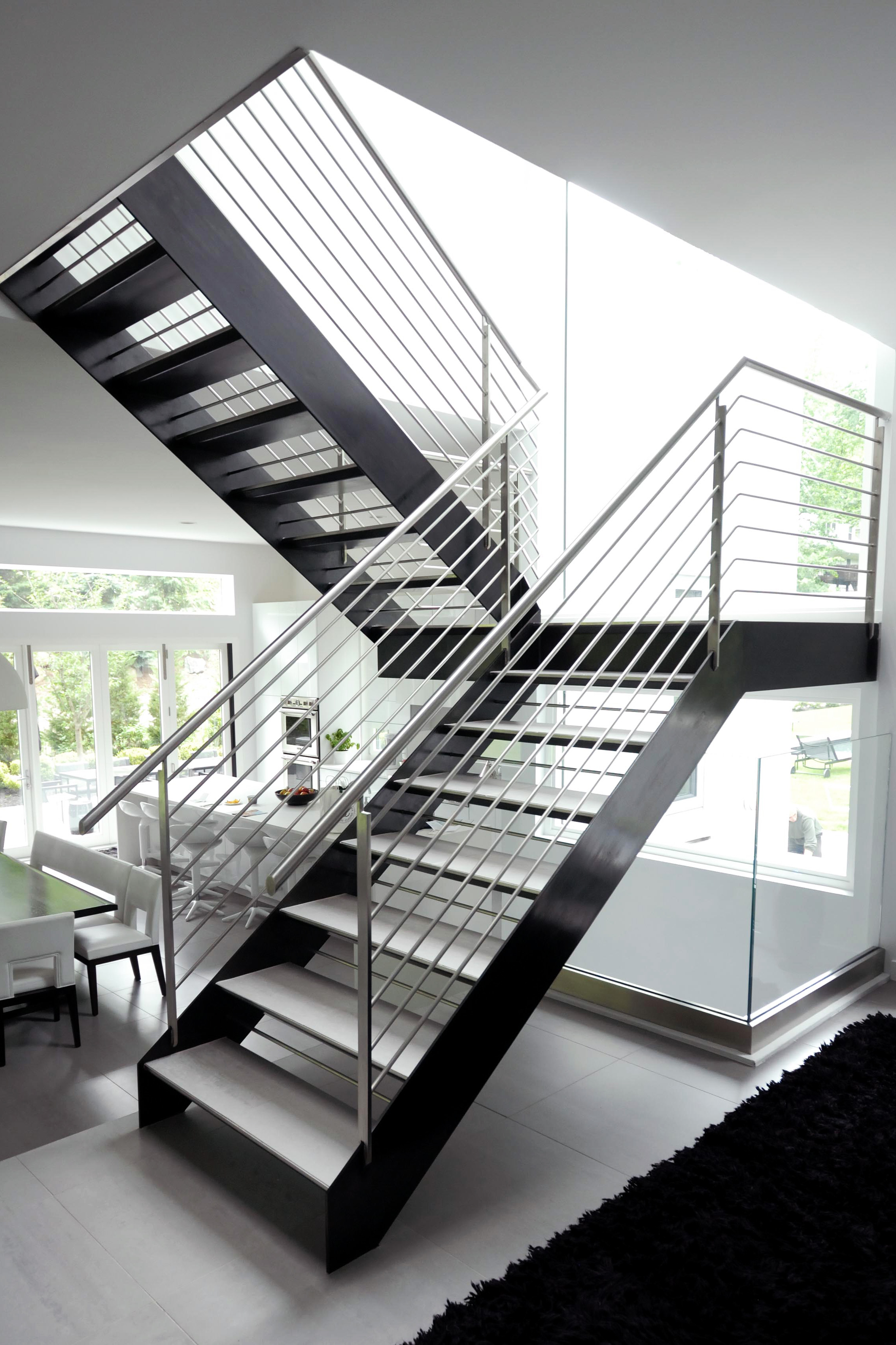 Blackened  & Stainless Steel Staircase 