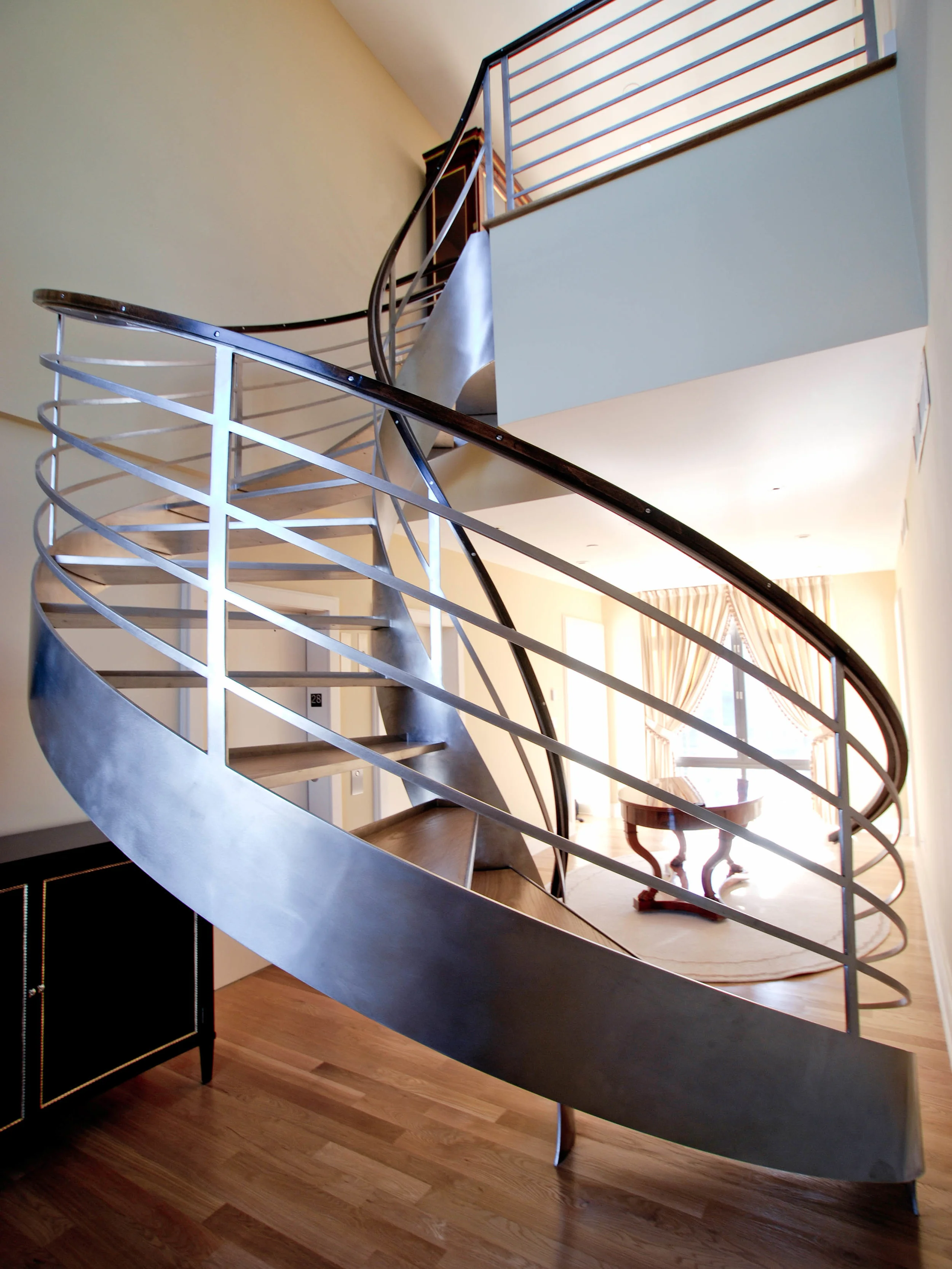 Stainless Steel Helix Staircase — Custom Metal Fabrication in Brooklyn NYC
