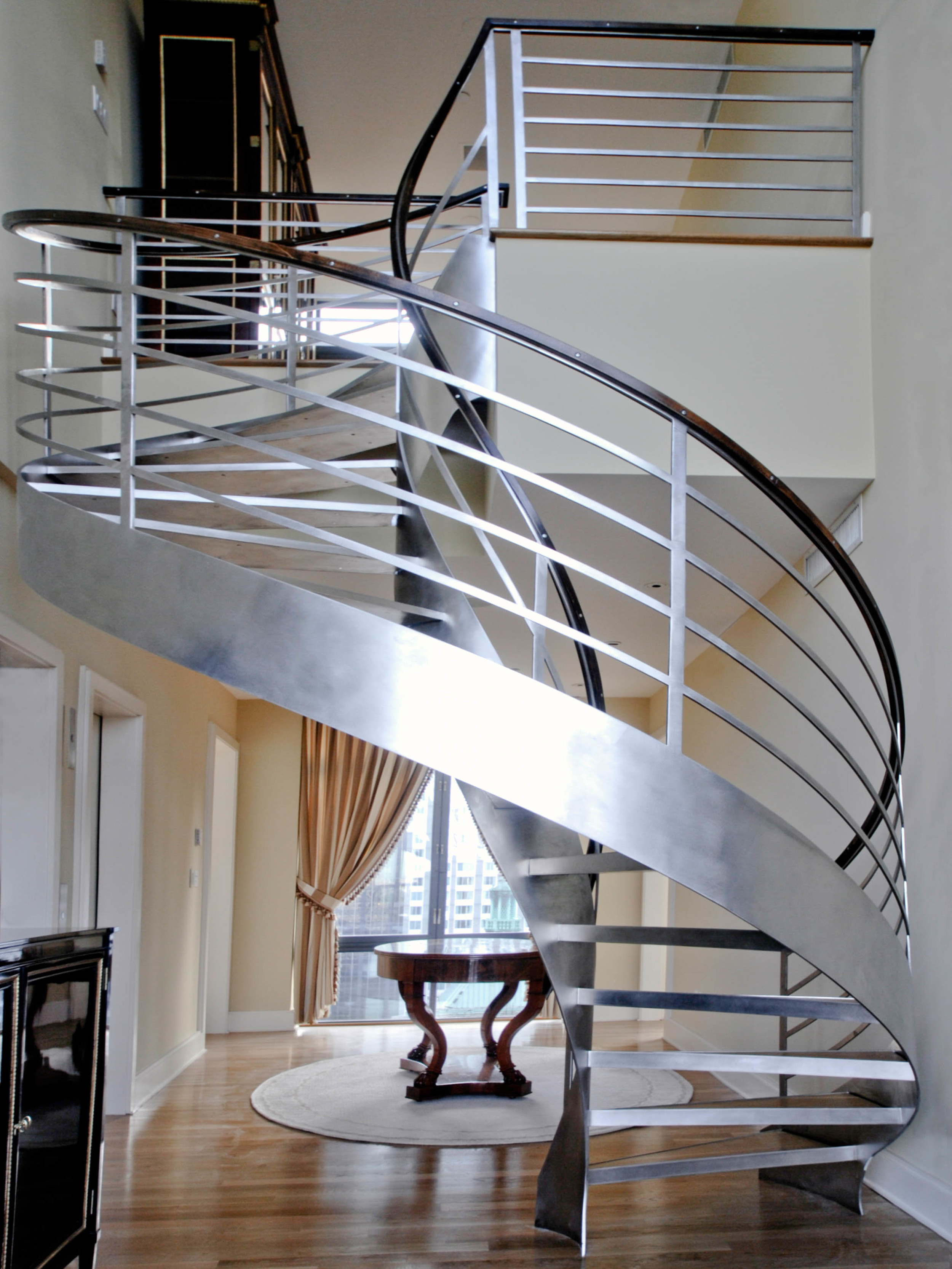 Stainless steel helical staircase