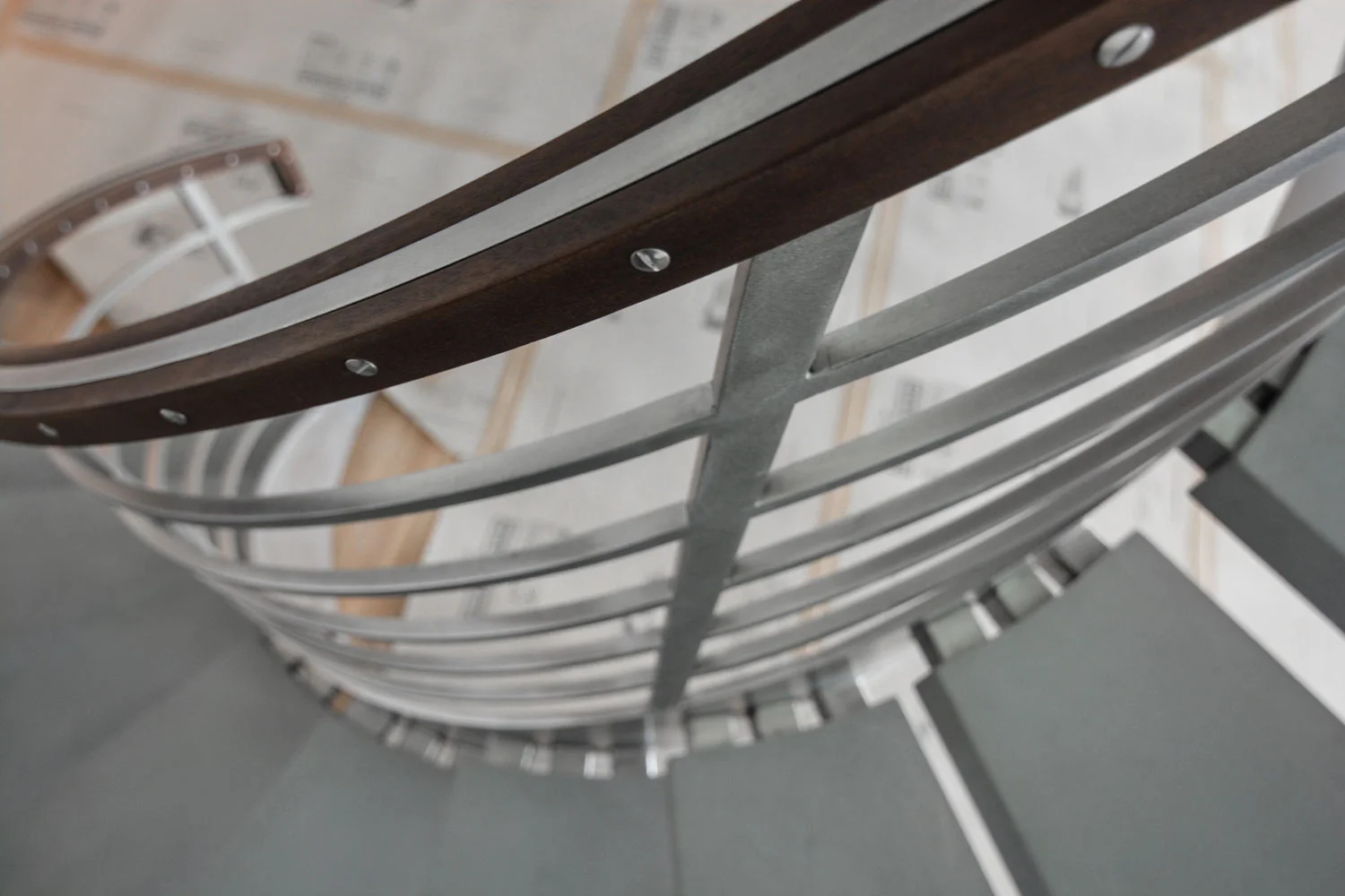 Helix with Steam Bent IPE Wood Handrail — Custom Metal Fabrication in ...