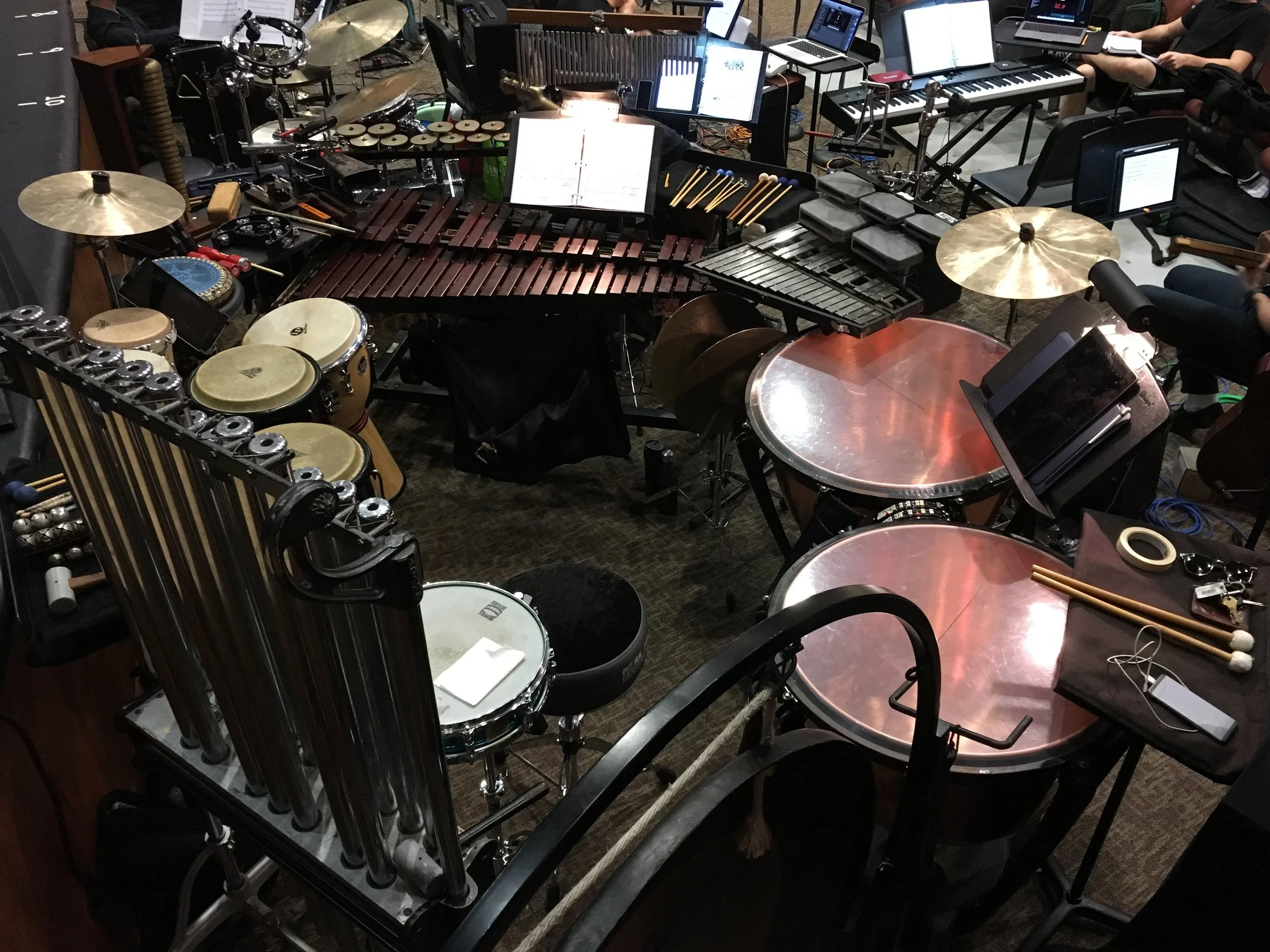  My percussion setup for Shrek The Musical. 
