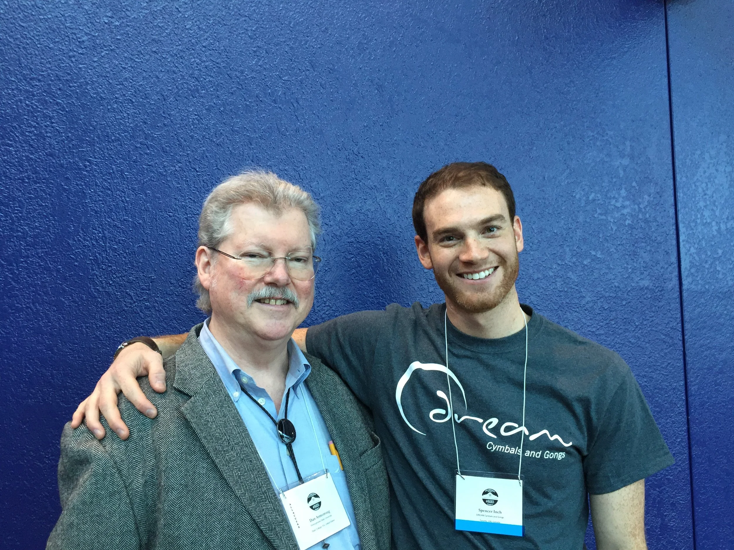  Me and my undergraduate percussion instructor, Professor Dan Armstrong of Penn State University, at PASIC in Indianapolis. 