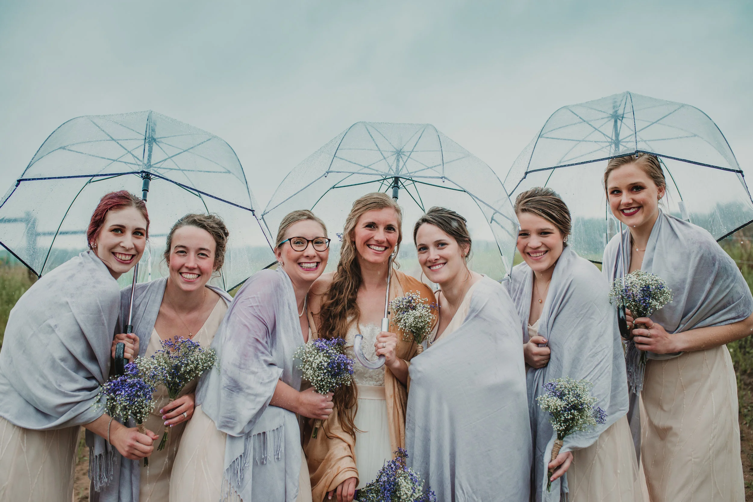Minnesota Bridal Party Outdoor Wedding