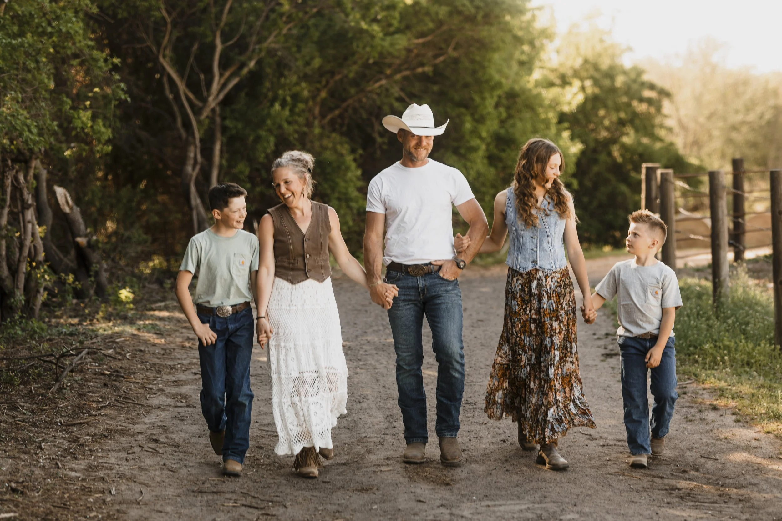 Western Family Photo on farm