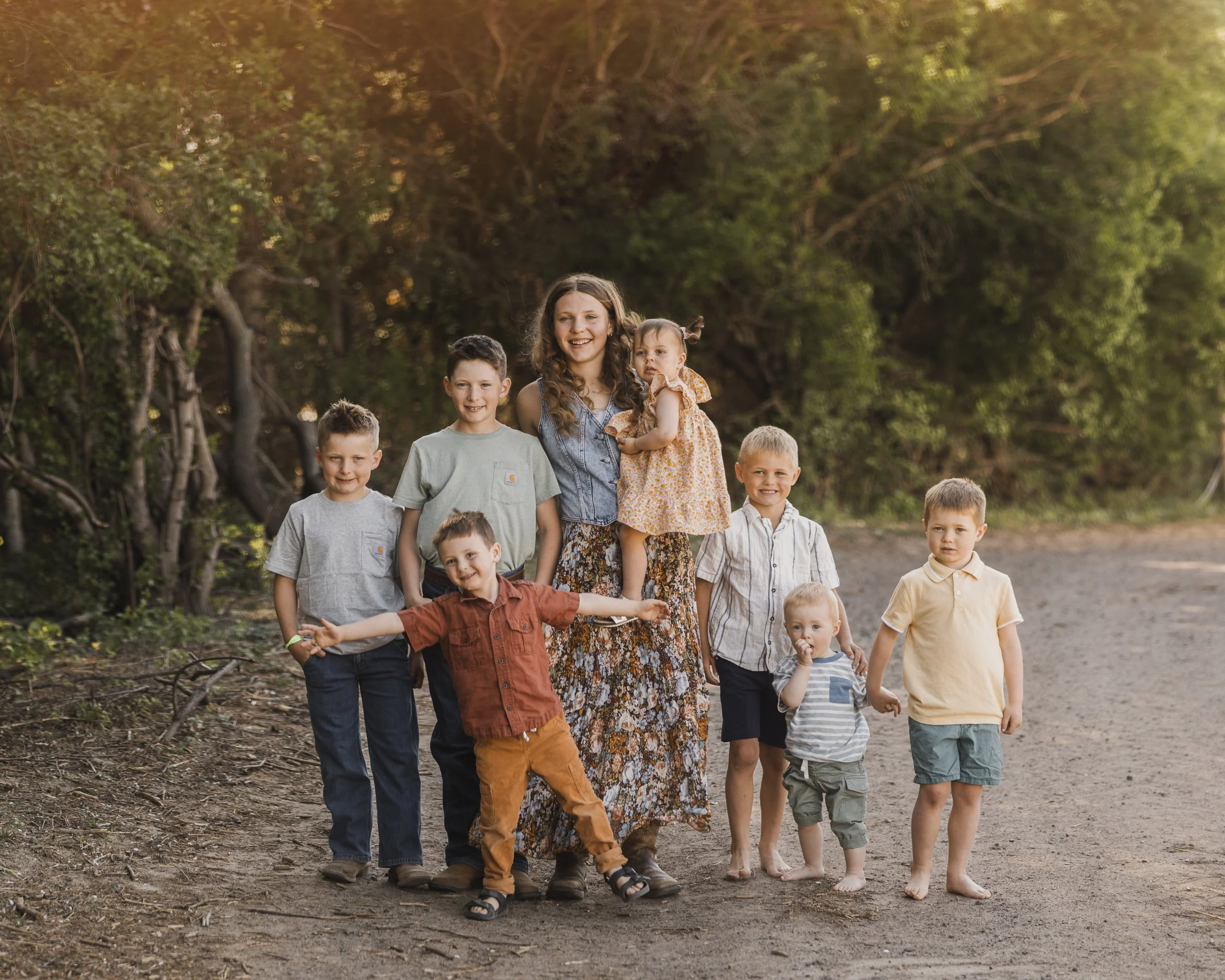 Group Portrait of cousins in minnesota