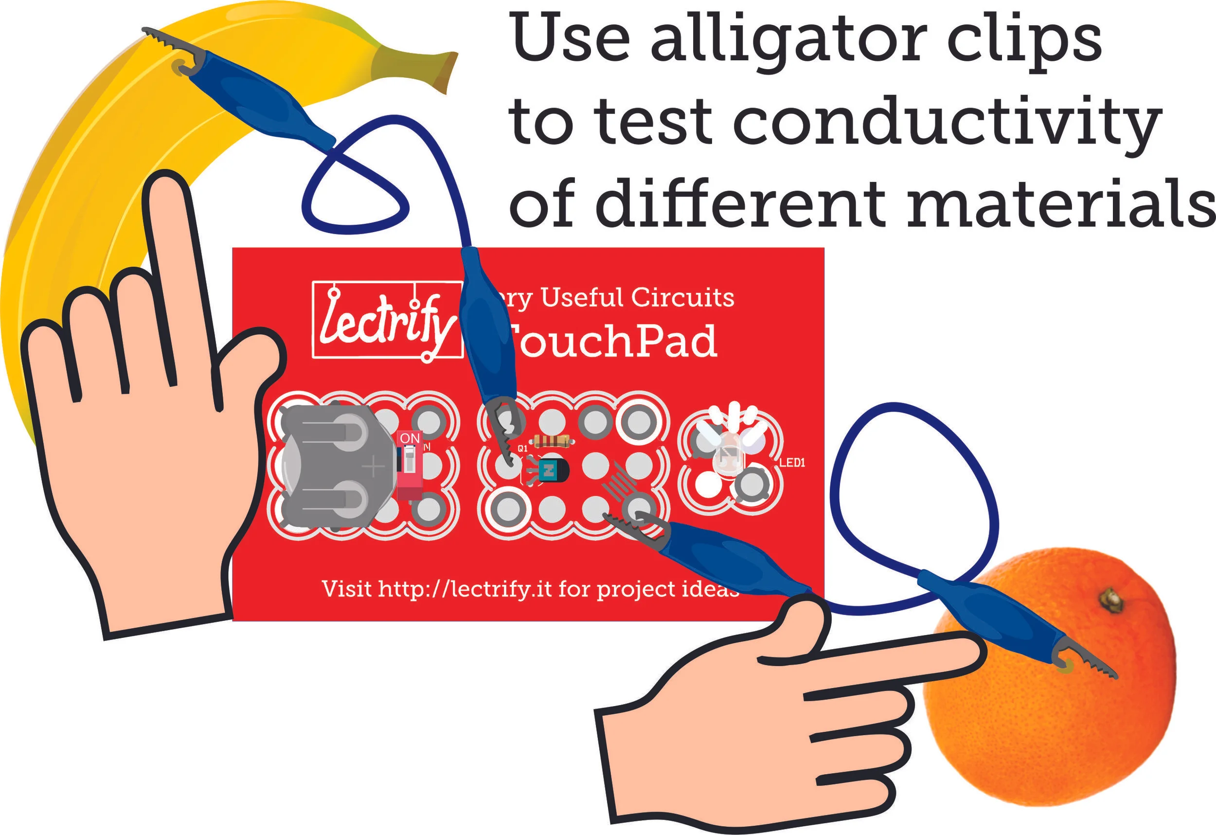 Touchpad alligator clips