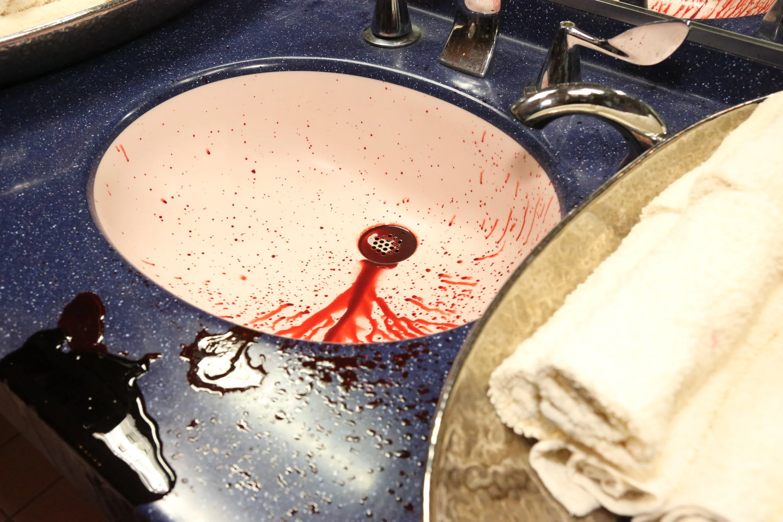 Small Blood Rug on set - THE BRIDGE 