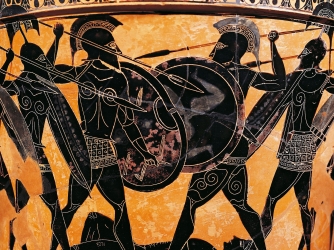 Spartan Warriors on Greek pottery