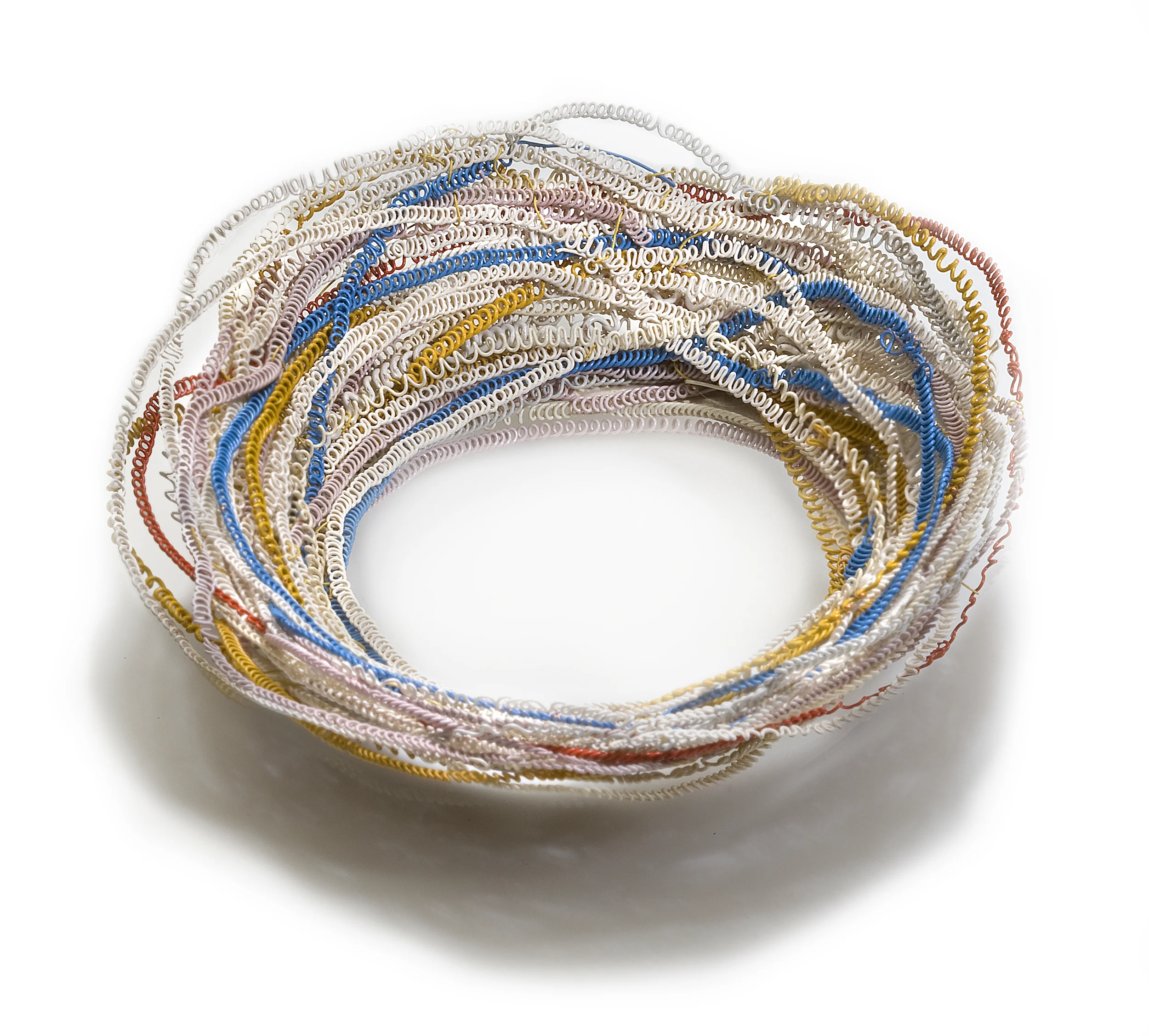 brooch 2009 colored wire, sterling silver, steel