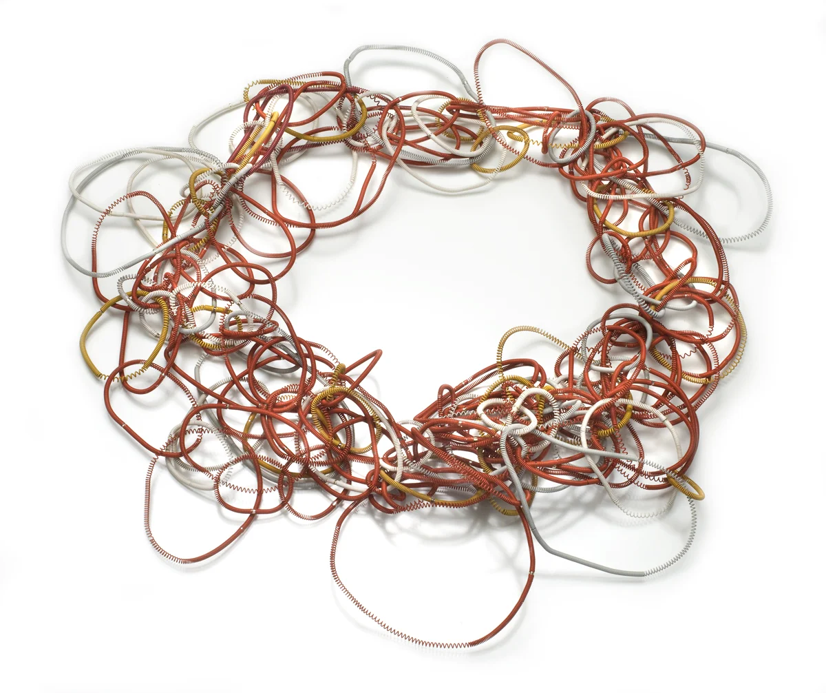 necklace 2009 color coated wire, silver925, Dimension: 30 x 30 x 3 cm