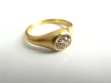 Engagement ring for CS(エンゲージリング) gold, Cushion cut (champagne) diamond 