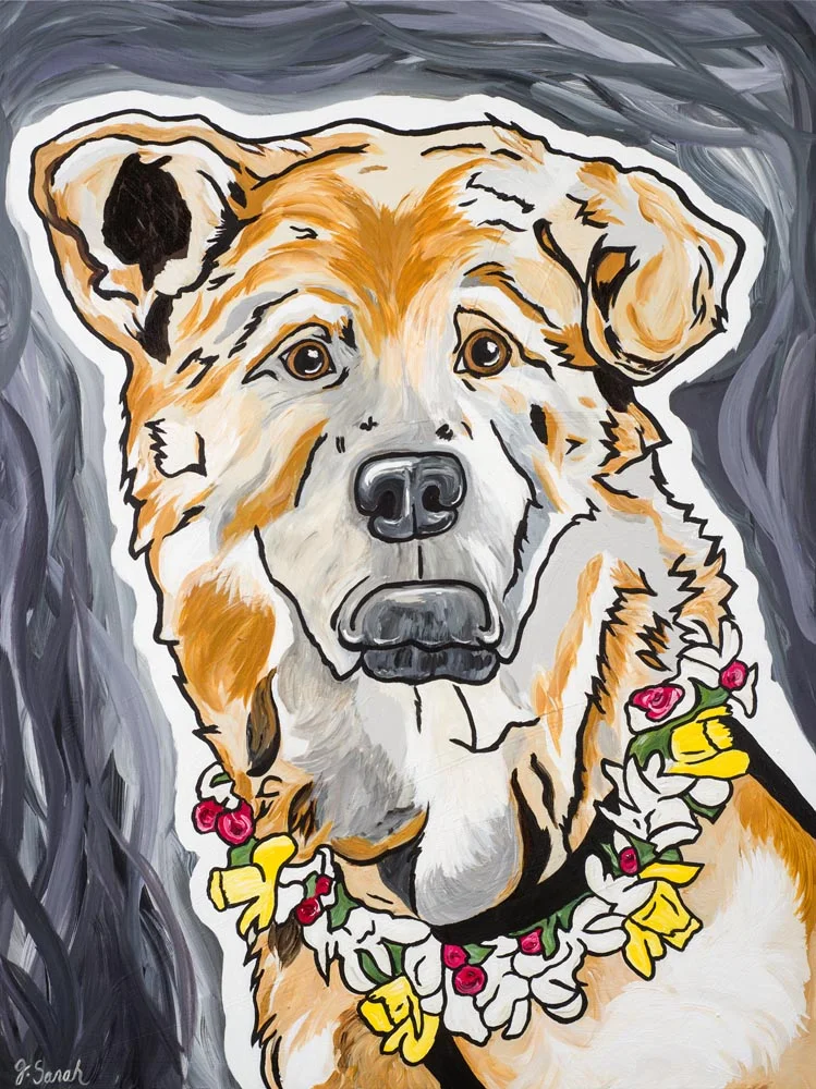 "Loyalty of Hachiko" Original Acrylic 30" X 40"