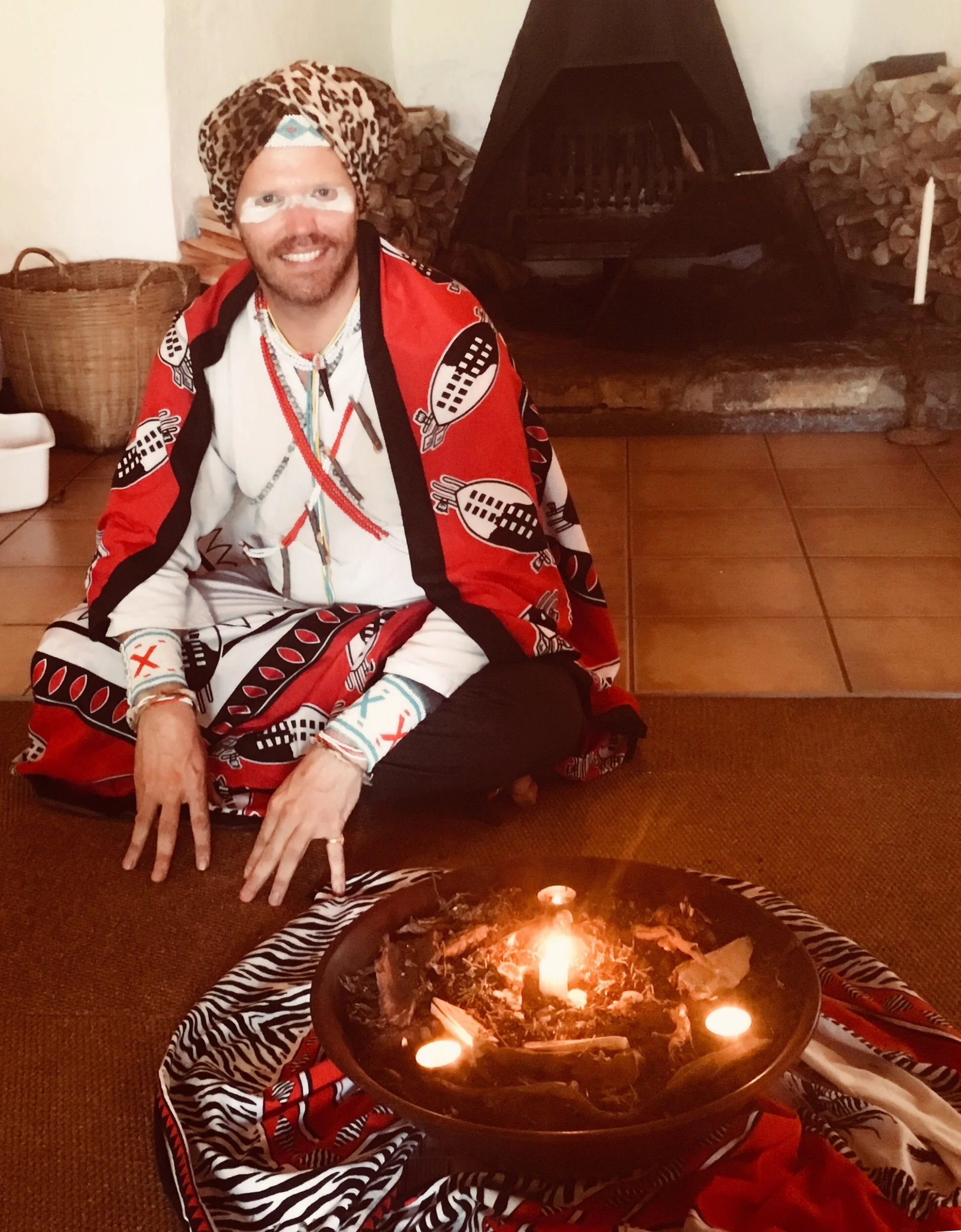 John performing ceremony in Zululand, South Africa