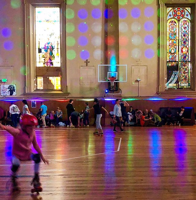Disco music, groovy lights and an old church with beautiful stained glass windows. Roller skating at Church of 8 Wheels in San Francisco is truly a religious experience. Consider me a convert. SO much fun! Can&rsquo;t wait to go back and maybe take s