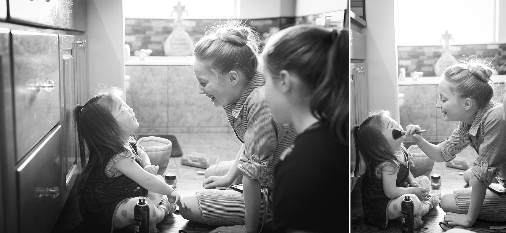 My niece, Reegan, had a dance performance that evening, so Kressa joined her while she was doing her makeup.