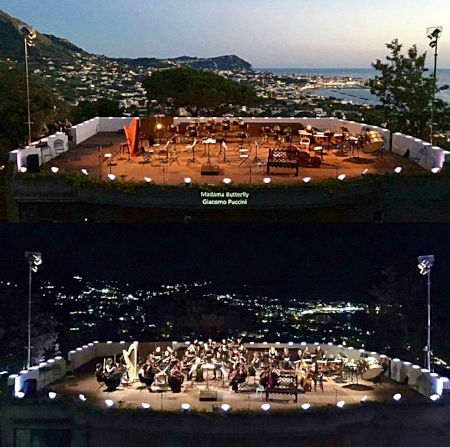 Performing Puccini's Madama Butterfly in the grounds of La Mortella, Ischia (Photo credit: Southbank Sinfonia)