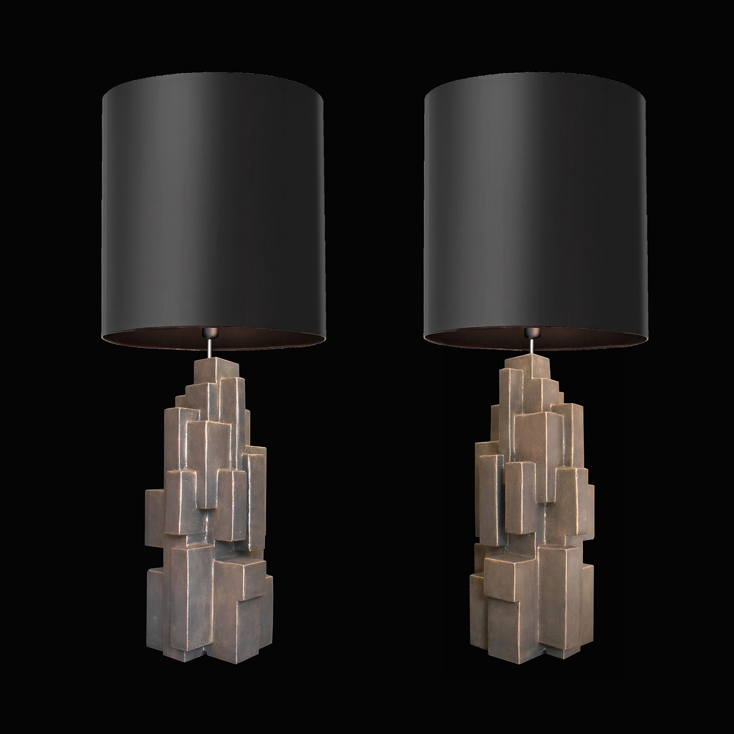 GEO TABLE LAMPS, 21" tall, 2019