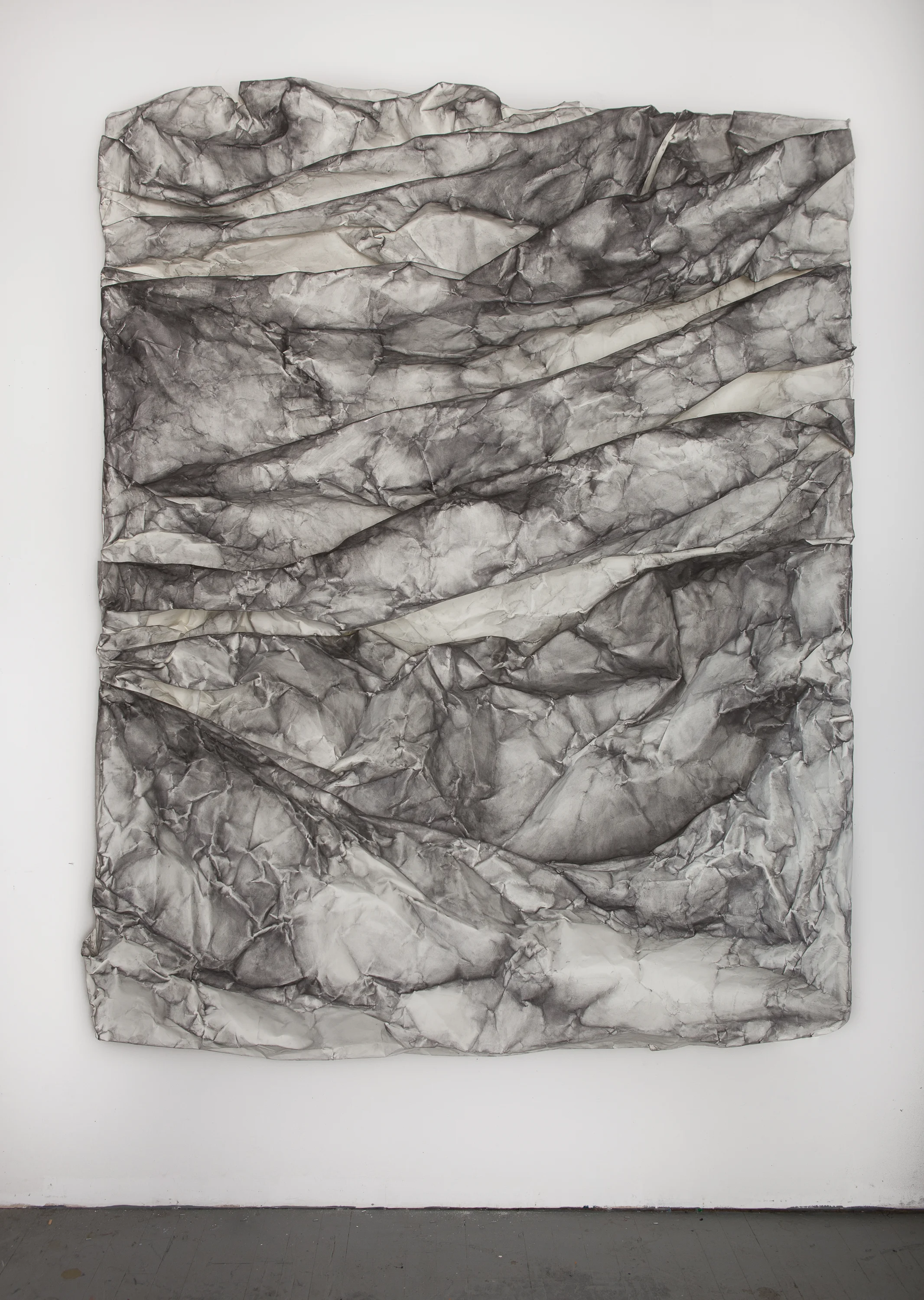 Raw Wrap 10, Graphite on paper, 76 × 60 × 9 inches, 2014