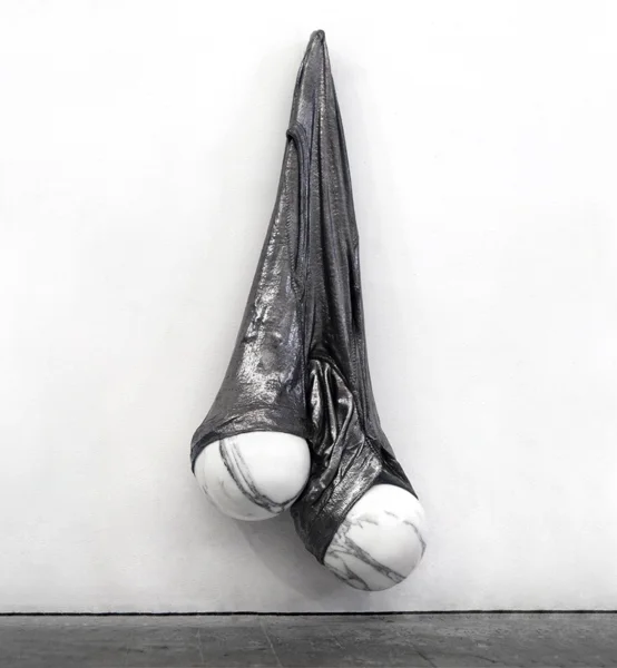 Dropped, Marble, graphite pencil, cotton