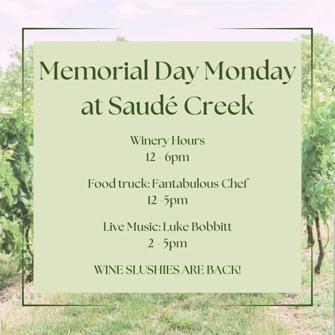 Rain or shine, we&rsquo;re celebrating the holiday with good food, great music, and plenty of wine.

Luke Bobbitt Music will be playing live throughout the afternoon, bringing the perfect soundtrack for a relaxed Memorial Day. Fantabulous Chef will b