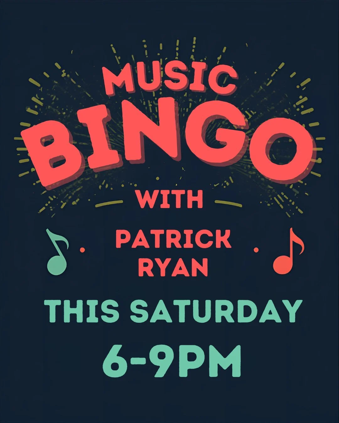 🎉 After all this rain, we are READY for a gorgeous weekend ahead!  And what better way to celebrate than with Music Bingo this Saturday at Saud&eacute; Creek.

We&rsquo;ll be open late until 9pm, with Music Bingo from 6&ndash;9pm hosted by fan‑favor