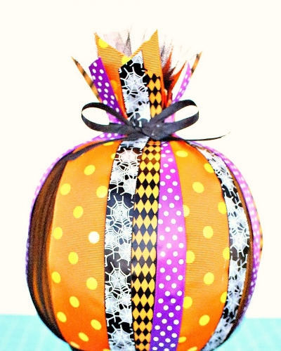 Easy Wired Ribbon Pumpkin DIY – Ribbon and Bows Oh My!